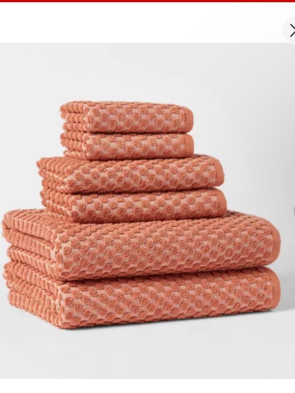 Today only NEW Threshold NWT 6pc Performance Burnt Orange Bath Towel Set nooffer